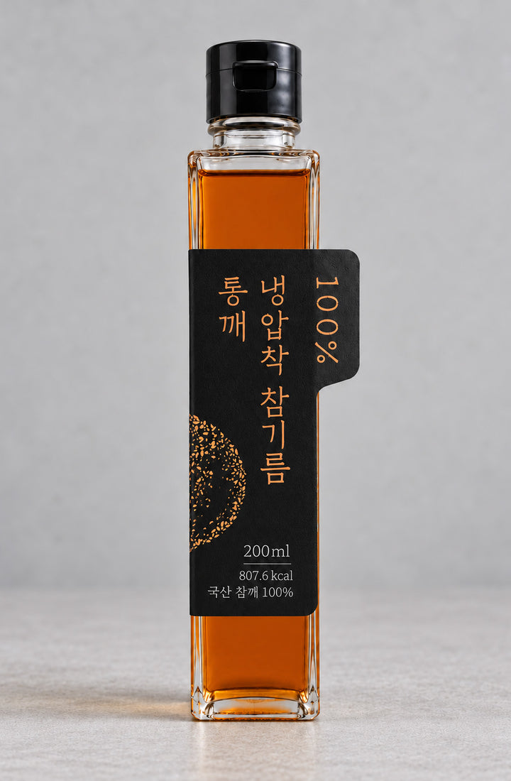 [Saebyeok Mill] 100% Cold-Pressed, Lightly Toasted Sesame Oil (200ml)