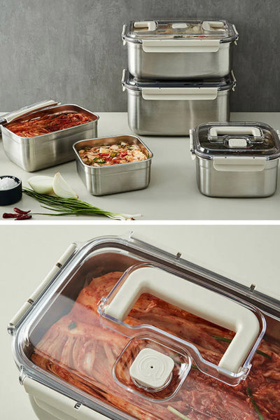 [Lock & Lock] Breathing Kimchi Containers - Stainless Steel (7 Sizes)